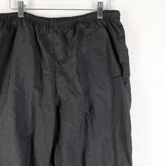 Vintage Nike Track Pants Mens Medium Black Lined Drawstring Zip Hem Athletic 90S - Picture 2 of 11